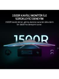  GAMEPOWER 27'' VİVDID T50 27¨ 1500R Curved RGB Beyaz 200Hz 0.5ms FHD 2x2W Speaker VA Gaming Monitör (Sıfır Ölü Piksel  - 3